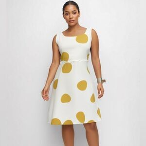 Just Fashion Now Sleeveless Polka‎ Dot Midi Dress -- 2XL